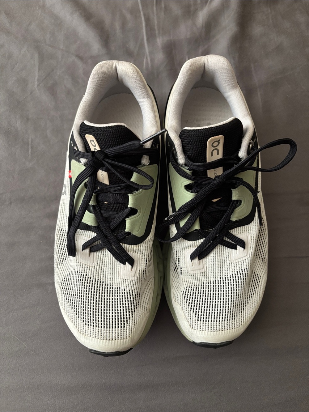 On Running Women's Running Sneakers in White and Green - Picture 2 of 5